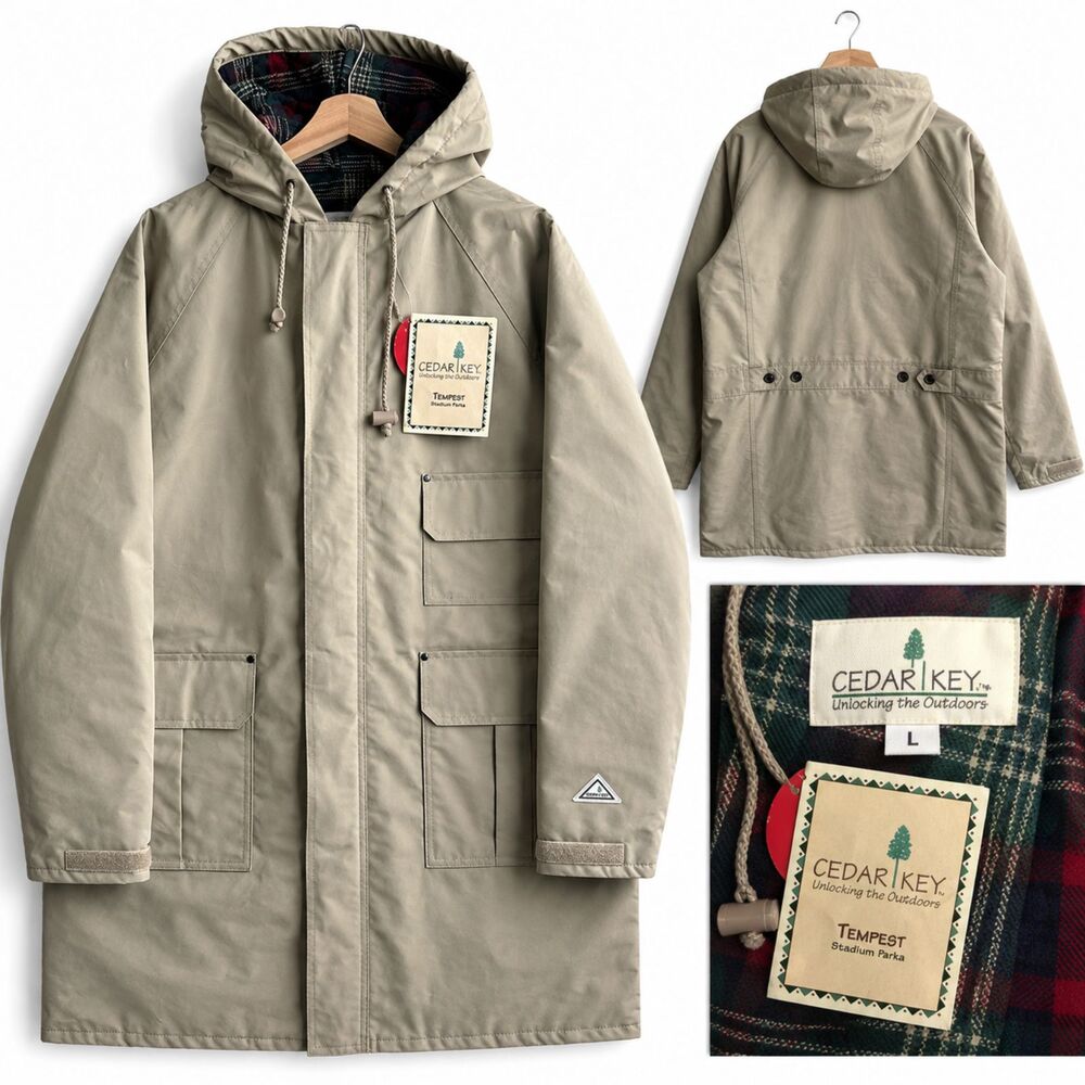 NWT Vintage Cedar Key Tempest Stadium Parka Coat 100% Waterproof Men's Large